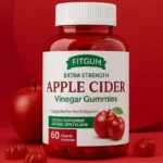 FitGum Extra Strength Apple Cider Vinegar Gummies – 60 Gummies (Natural Apple Flavor)