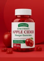 FitGum Extra Strength Apple Cider Vinegar Gummies – 60 Gummies (Natural Apple Flavor)