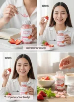 Nature Glow Glutathione Collagen Glow Gummies – Strawberry Flavor (60 Gummies) - Image 3